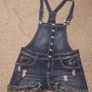 Almost Famous Blue Denim Overalls
